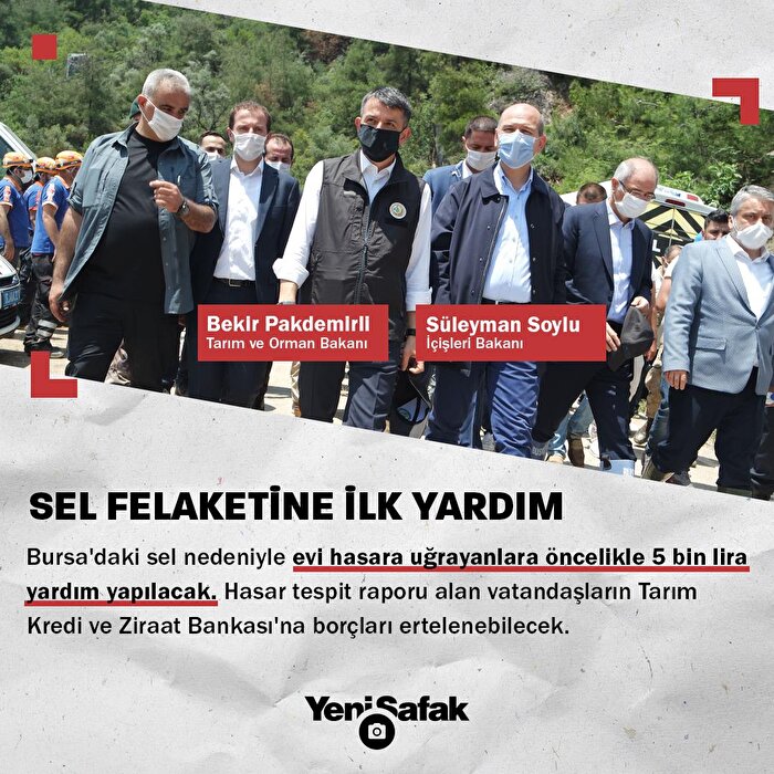 Bursa'da evi hasara uğrayanlara 5 bin lira yardım yapılacak