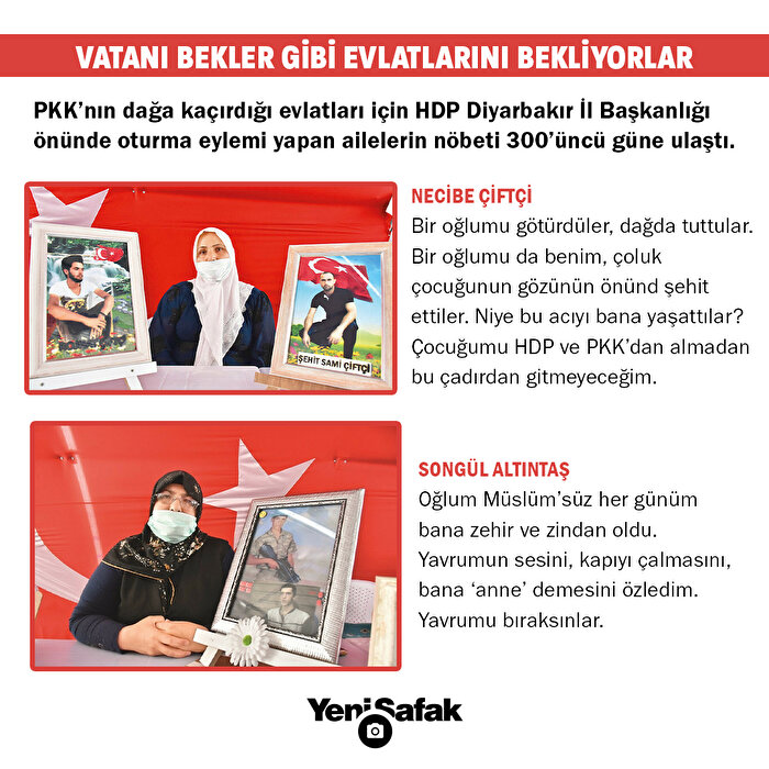 Vatanı bekler gibi evlatlarını bekliyorlar