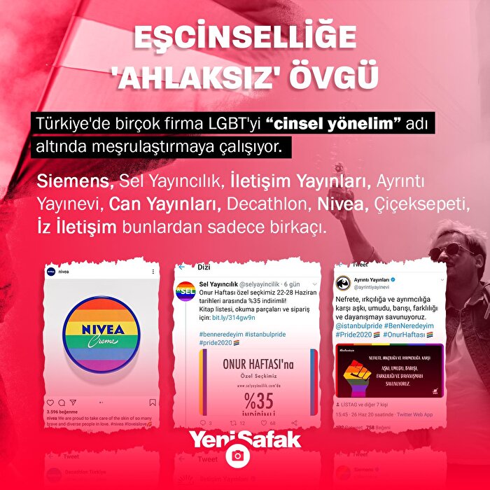 Türkiye'de sapkın LGBT'yi destekleyen firmalar eşcinselliği meşrulaştırmaya çalışıyor