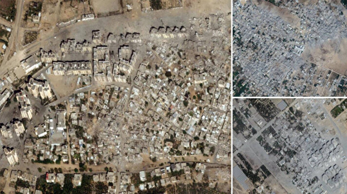 <p>Saldırının yıkımı, uydu fotoğraflarına yansıdı.</p>
