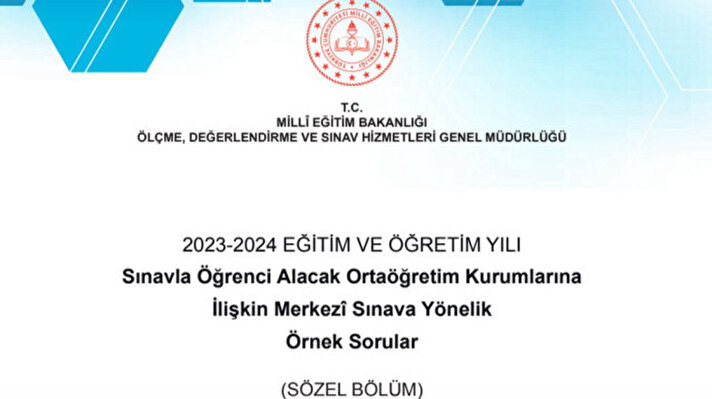 <p>MEB LGS örnek soru ve cevaplarını yayımladı</p>
