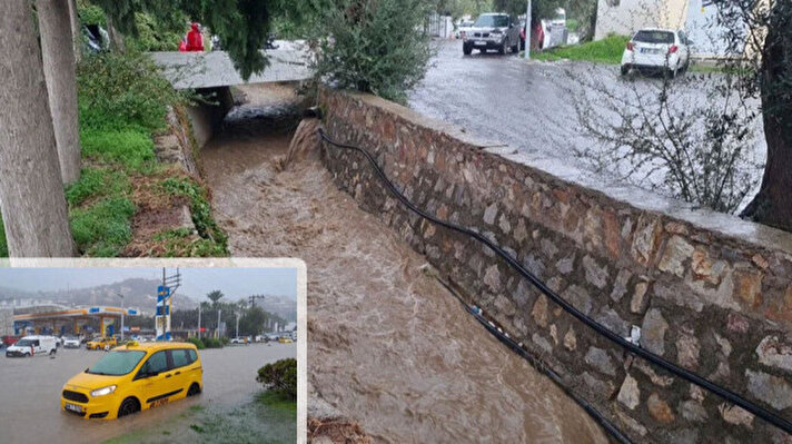 <p>Bodrum'u sağanak vurdu</p>