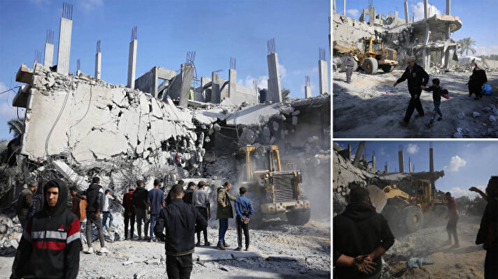 <p>Deir Al Balah kentine düzenlenen saldırıları sonucu bölgedeki çok sayıda bina yıkıldı ve ağır hasar gördü.&nbsp;</p>