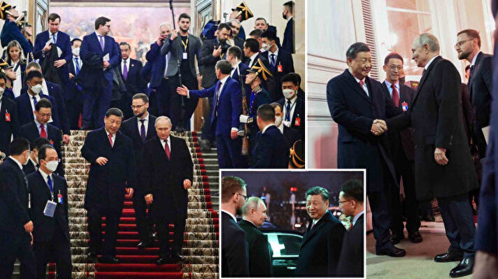 <p>Ukrayna savaşından beri uluslararası ilişkilerde dengeler alt üst oldu. Savaşın bir yılı geride kalırken Çin ve Rusya yakınlaşması dikkatlerden kaçmıyor. Çin Devlet Başkanı Xi’nin son ziyaretinde dikkat çeken fotoğraflar uluslararası haber ajanslarına düştü. Putin’in Çin Devlet Başkanı’nı ağırladığı salon ve salonun duvarlarındaki resimler daha çok konuşulacağa benziyor. İşte Kremlin Sarayı’ndaki taht salonunun şifreleri…</p>