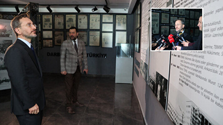 <p>Ankara Sanat Galerisi ve Müzayedecilik Evi'ndeki sergiyi gezip, eserler hakkında bilgi alan Altun, daha sonra basın mensuplarına açıklamada bulundu.</p>