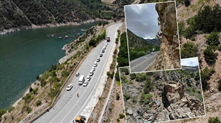 <p>Gümüşhane ve Giresun’u birbirine bağlayan Gümüşhane-Kürtün karayolunda kaya düşme riski nedeniyle sürücüler ve vatandaşlar korkuyla seyahat ediyor.&nbsp;</p>