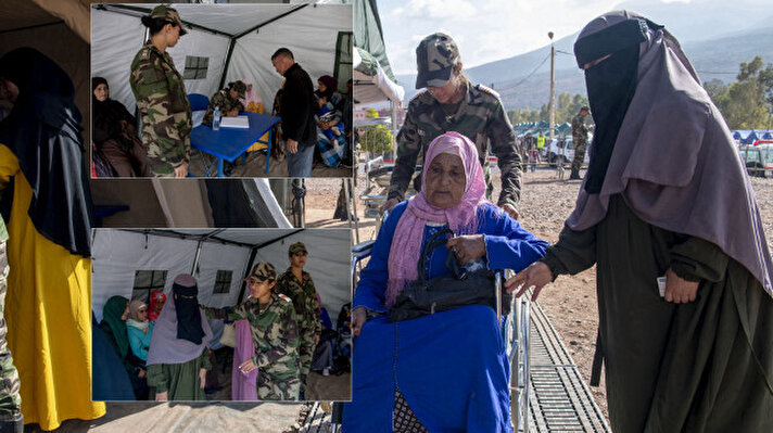 <p>Depremin merkez üssü El-Huz bölgesinde yer alan Asni kasabasında Fas ordusu tarafından kurulan tam teçhizatlı askeri sahra hastanesi, deprem bölgesindeki halka hizmet veriyor.</p>