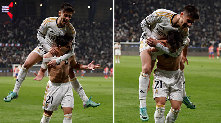 <p>Brahim Diaz ve Arda Güler'in gol sevinci</p>