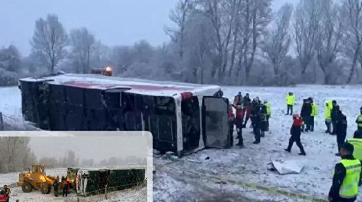 <p>Kastamonu'da yolcu otobüs devrildi: 6 kişi öldü</p>