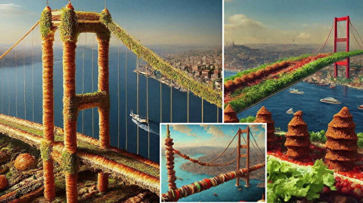 <p>Türkiye'nin ünlü yiyecekleri ve İstanbul'un yapay zeka ile birleştirildiği görseller sosyal medyada ilgi gördü.</p>