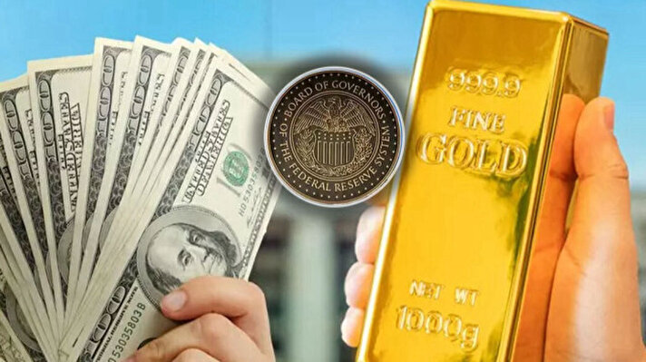 <p>Fed faizi indirirse dolar, altın düşer mi yükselir mi, ne olur?</p>