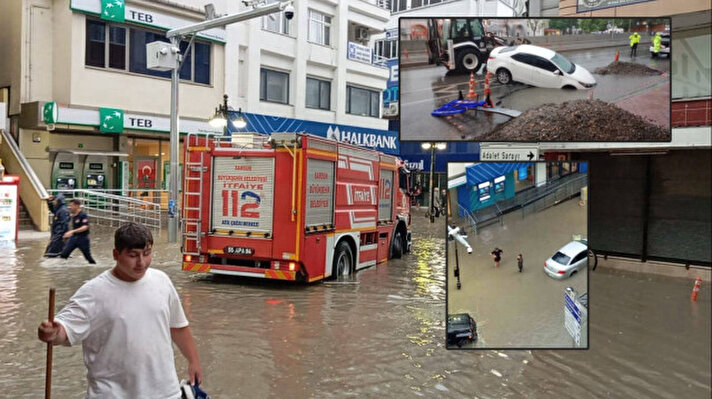 <p>Meteoroloji ve AFAD'ın Samsun için turuncu kodlu uyarısının ardından beklenen kuvvetli yağış etkili oldu.&nbsp;</p>