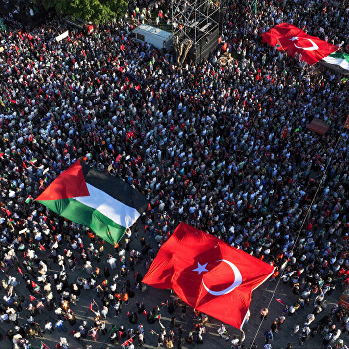 Ayasofya'da Büyük Gazze Mitingi: Tekbirler getirildi eller semaya açıldı | İstanbul Haberleri