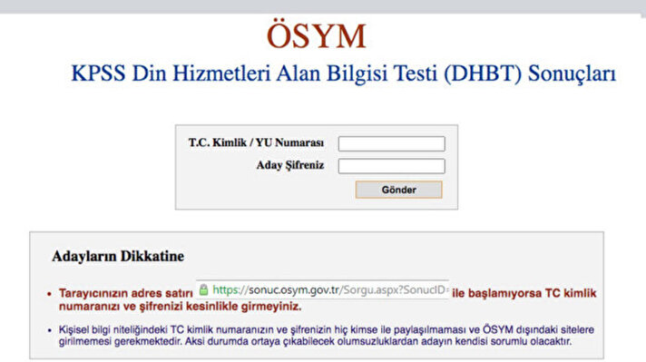 <p>2024-KPSS Din Hizmetleri Alan Bilgisi Testi (DHBT) Sonuçları</p>