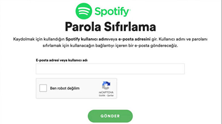 <p>Spotify şifre değiştirme ve Spotify şifre sıfırlama</p>