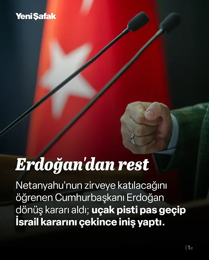 Cumhurbaşkanı Erdoğan'ı taşıyan uçak, Şarm el Şeyh Uluslararası Havalimanı'nda pisti pas geçti.