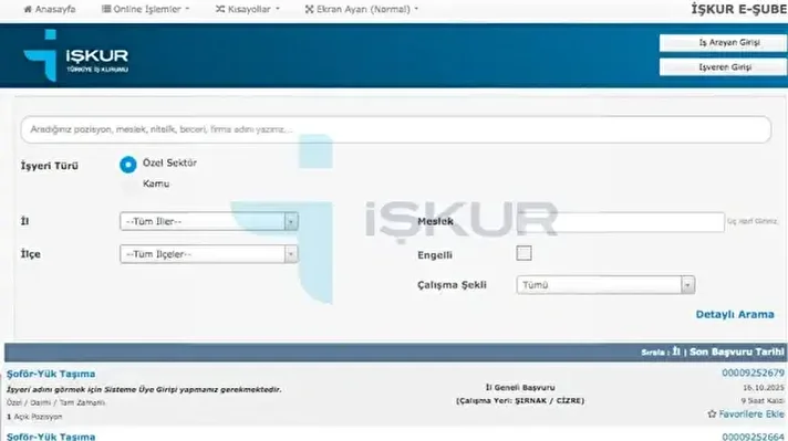 <p>İŞKUR iş ilanları</p>