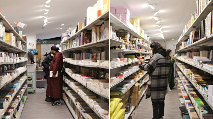 <p>Paris'in banliyösü Argenteuil kentindeki Al Bayyinah kitabevinin 2008'den bu yana ülkedeki Müslümanlara İslam'a dair fıkıh, tarih, kültür gibi farklı alanlarda verdiği hizmeti ve buranın ilim ayı ramazanda geleneksel bir uğrak noktası olması aktarıldı.</p>