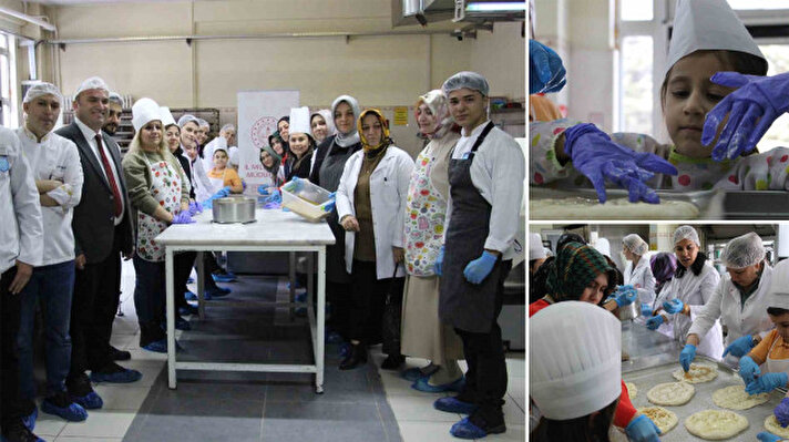 <p>Bolu İl Milli Eğitim Müdürlüğü'nce "Kültürüne Değer Katan Çocuklar" projesi kapsamında ilkokul öğrencileri ve öğretmenler, Abant İzzet Baysal Mesleki ve Teknik okulunun mutfağında Ramazan pidesi yaptı. </p>