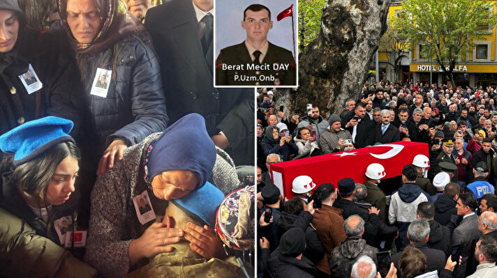 <p>Şehit Piyade Uzman Onbaşı Berat Mecit Day için memleketi Trabzon'da İskenderpaşa Camii'nde cenaze töreni düzenlendi.</p>