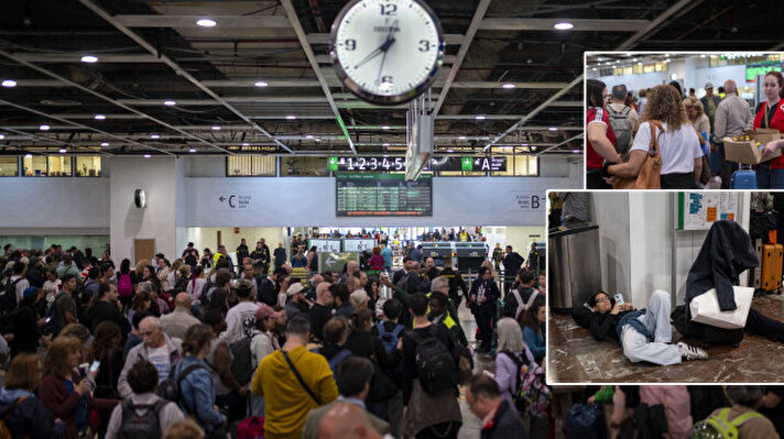 <p>Büyük çaplı elektrik kesintisi sonrası Barcelona'daki Sants Tren İstasyonu'nda tren seferleri aksadı.&nbsp;</p>