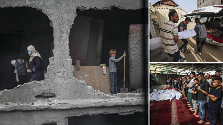 <p>İsrail savaş uçakları Cibaliya'da yerinden edilen Filistinlilerin barındığı Fatma bint Esed Okulu'nun 2. katını bombaladı.</p>