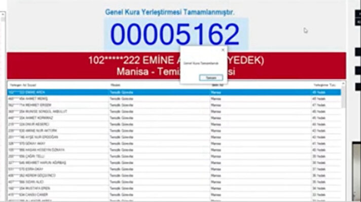 <p>Sağlık Bakanlığı kura sonucu</p>