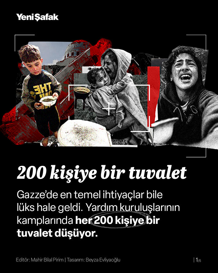 İnsani yardım kurumlarının kurduğu kamplarda bile yaklaşık 200 kişiye bir tuvalet düşüyor. Bazı alanlarda ise bir lavaboyu 10 aile kullanıyor.
