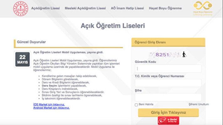 <p>Açık Öğretim Lise sonuçları</p>