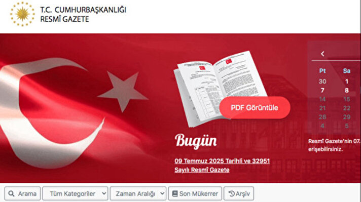 <p>Resmi Gazete bugünkü kararları.</p>