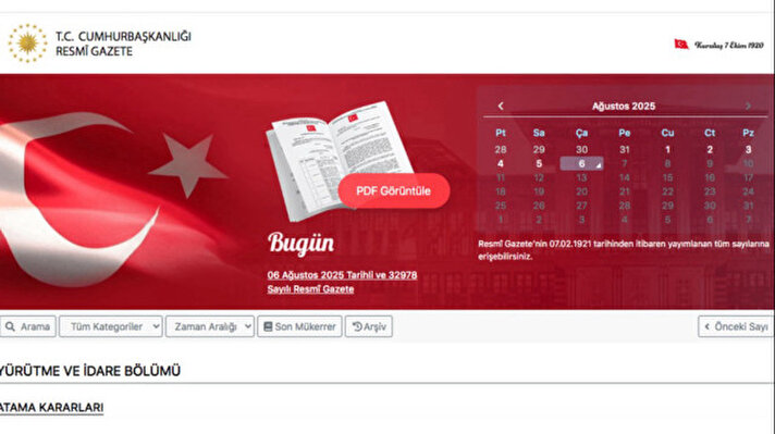 <p>Resmi Gazete kararları </p>