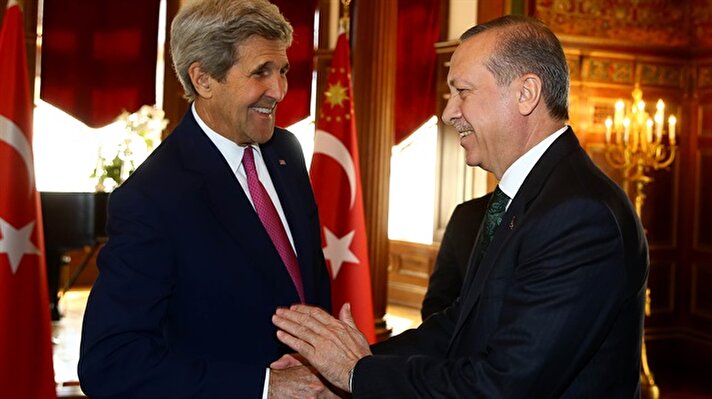 Cumhurbaşkanı Erdoğan-Kerry görüşmesinden ilk kareler