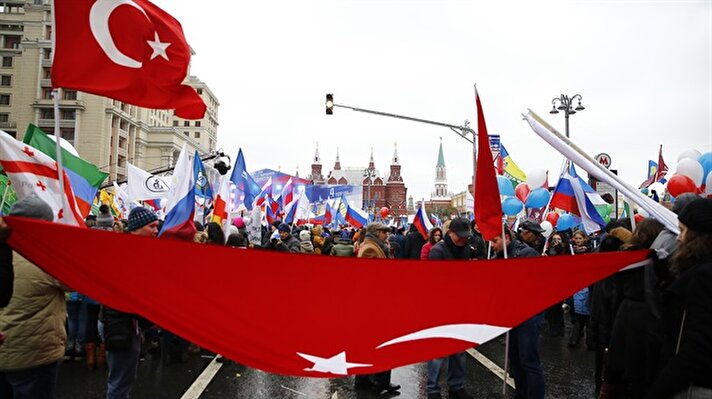 Turkish flags waved on Russia's Unity Day 