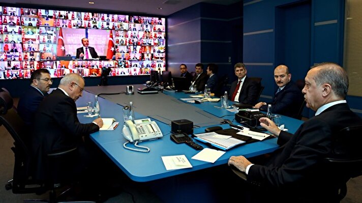 Cumhurbaşkanı Erdoğan 81 il valisiyle telekonferans bağlantısı yaptı