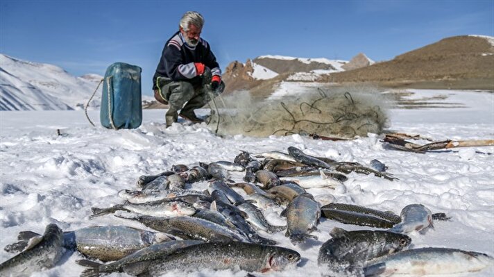 Göldeki tehlikeye aldırış etmeden haftada 30-40 kilogram balık avlayan vatandaşlar kilogramını 8-15 lira arasında satarak geçimlerini sağlıyor.