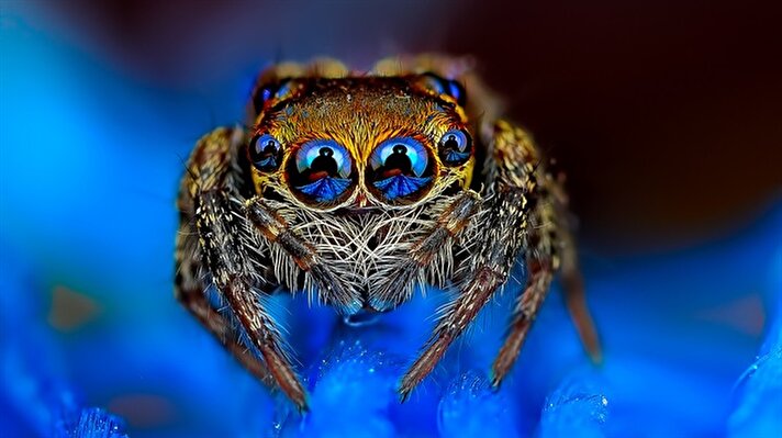 Başka bir gezegenden gelmiş kıllı bir uzaylıyı andıran bu küçük örümcekler, kocaman gözleriyle sanki insanın ruhuna bakıyormuş gibi görünüyor.