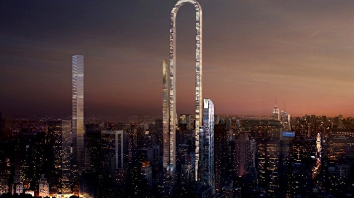 New York mimarlık firması, dünyanın en uzun binası olmayı hedefleyen yeni kavisli bir gökdelen tasarımıyla kentin kısıtlayıcı mülk imar kurallarını bükmek için ilginç bir yol önerdi. 
