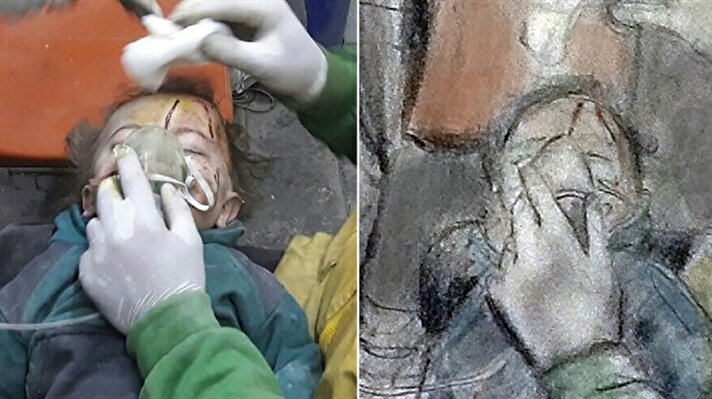 ABD'de bir resim öğretmeni olan Marc Nelson, Suriye'deki savaşın acı tablosunu resimleri ile ortaya koyuyor.