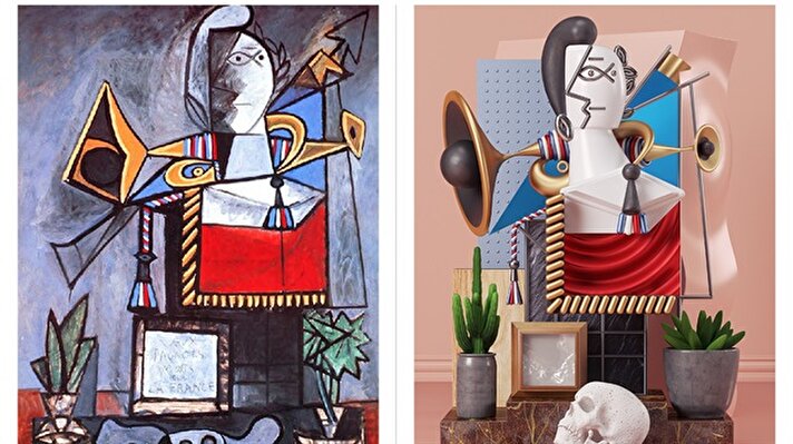Pakistanlı dijital sanatçı ve sanat yönetmeni Omar Aqil, MIMIC başlıklı serisinde Pablo Picasso'nun rasgele seçilmiş eserlerini 3 boyutlu yazıcı ile yeniden tasarladı. 