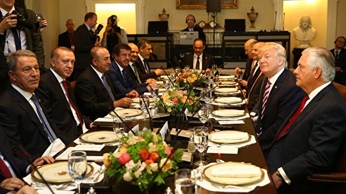 أردوغان يشارك في مأدبة غداء أقامها ترامب على شرفه