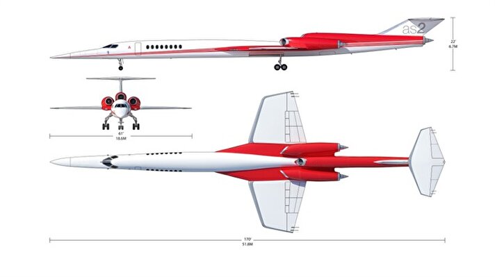 'Concorde'un oğlu' olarak da anılan dünyanın ilk süpersonik özel uçağı AS2'nin test uçuşlarına 2021 yılında başlanacağı açıklandı. 

