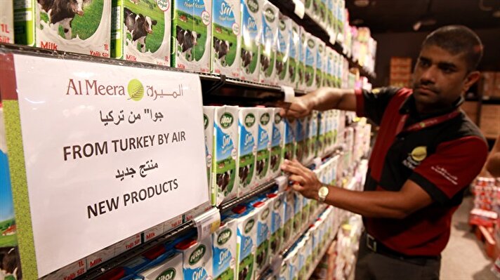 Turkey sent stockpiles of food and water supplies aboard cargo planes to Qatar amid row with Arab states.