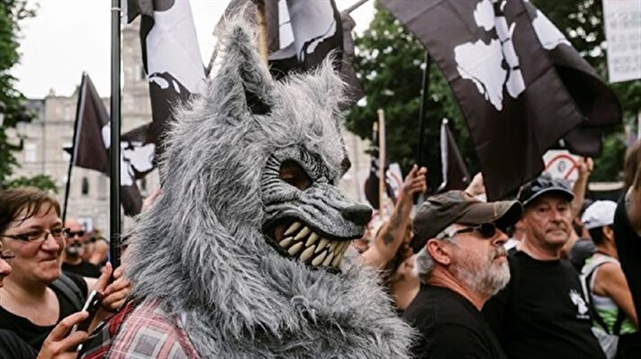 Far-right group “La Meute” hit the streets in Quebec City to protest migration policies.