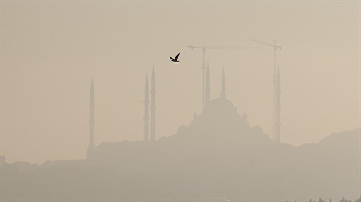 A view of Bosphorus during the foggy weather in Istanbul, Turkey