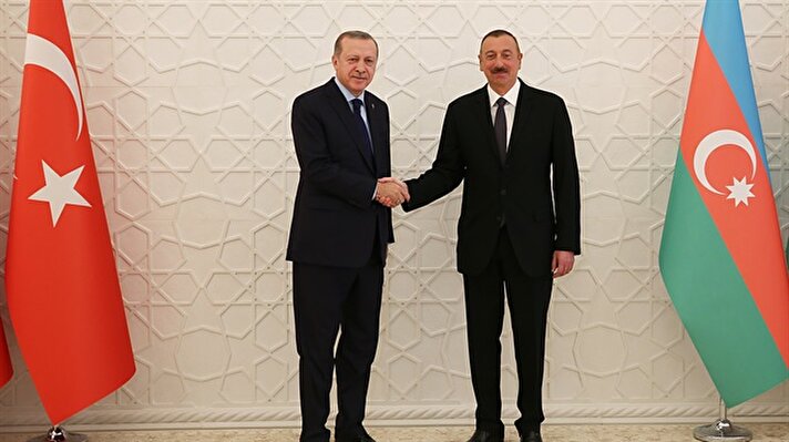 Cumhurbaşkanı Recep Tayyip Erdoğan, Azerbaycan temasları kapsamında heyetlerarası görüşmeye katıldı.