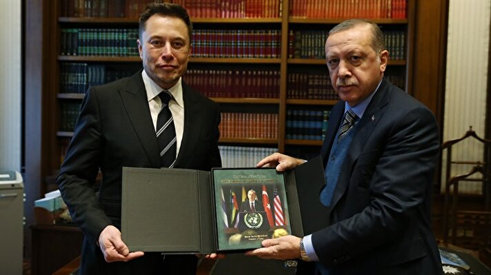 Cumhurbaşkanı Erdoğan ile Musk görüşmesinden dikkat çeken kareler