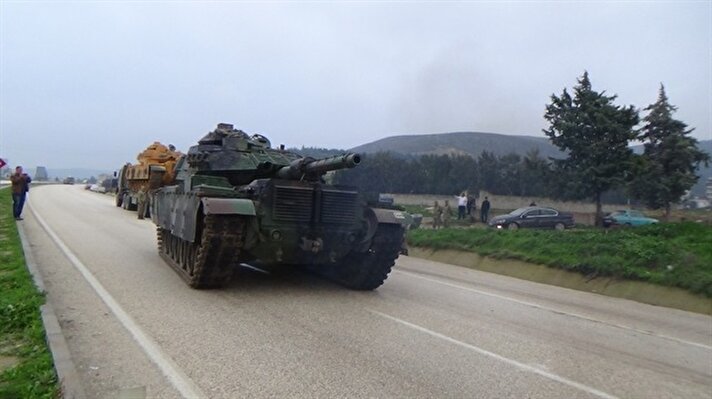 Türk Silahlı Kuvvetlerinin çeşitli birliklerinden Afrin operasyonu için gelen 14 adet tank, 39. Mekanize Piyade Tugayına giriş yaptıktan sonra Reyhanlı ilçesine doğru yol alarak Narlıca Hudut Taburu’nda konuşlandı.