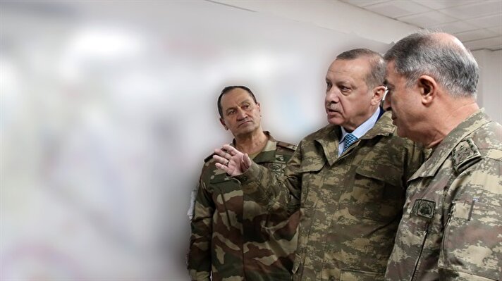 President Erdoğan visited a military command center in southern Hatay province
