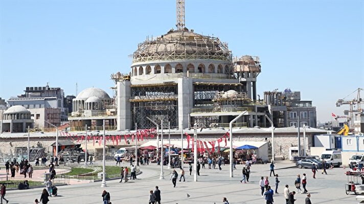Taksim'e yapılan caminin yüzde 90'ı tamamlandı