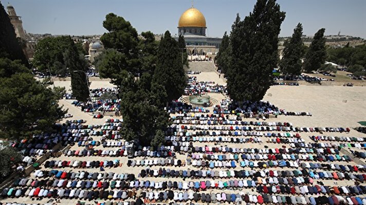 First Friday prayer in Ramadan at al-Aqsa Mosque  